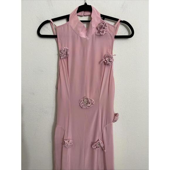 La Fuori Backless Maxi Dress in Ostrich Feather Pink XS NWT $780msrp - Picture 10 of 14